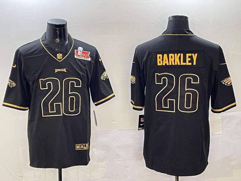 Men Philadelphia Eagles #26 Barkley Black gold Throwback 2025 Nike Vapor Limited NFL Jersey style 2->philadelphia eagles->NFL Jersey